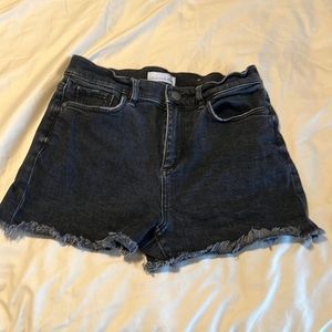 Loft High Waist Cut Off Black Jean Shorts